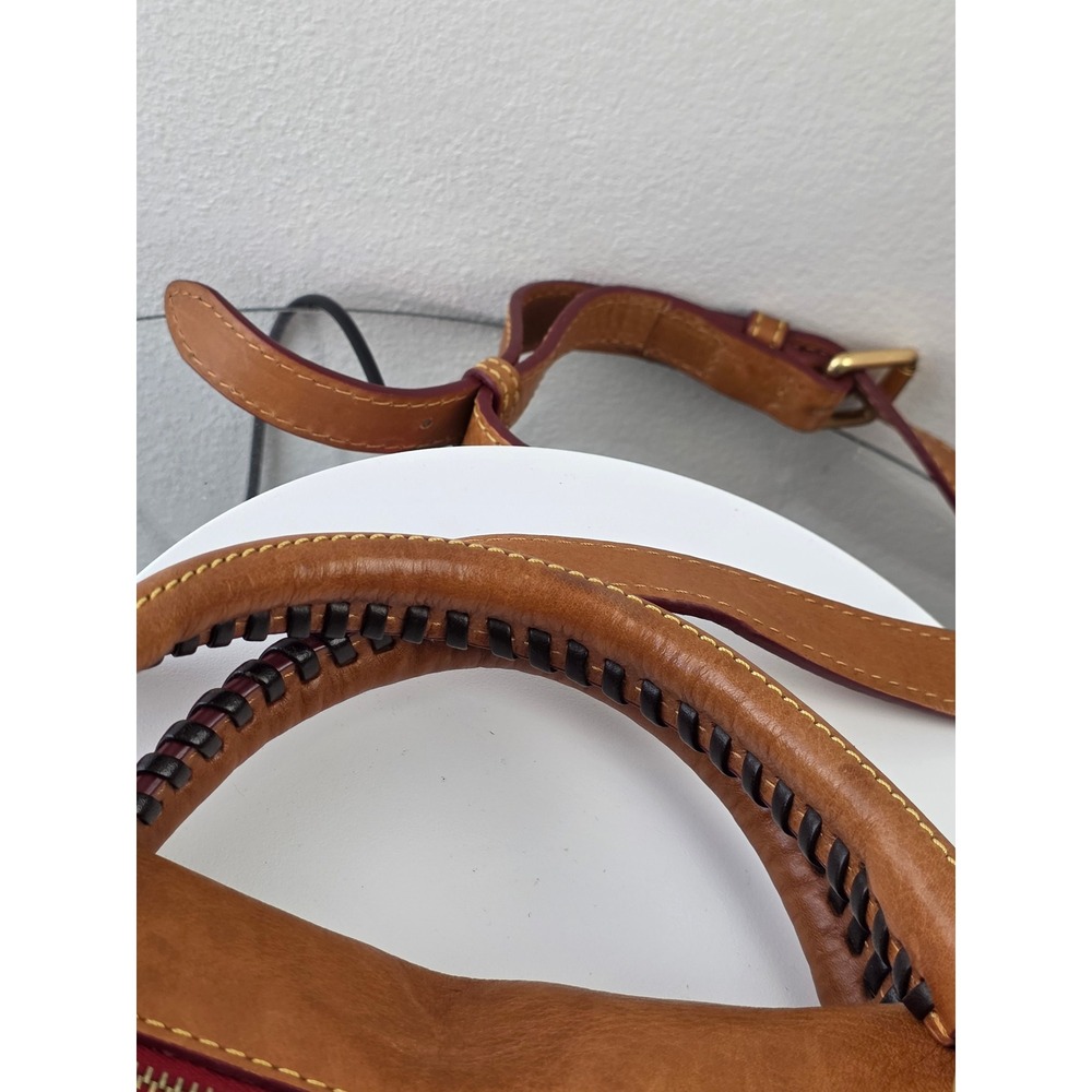 Dooney & Bourke Florentine Leather Satchel Ginger Whipstitch Tassel Bag Large - Picture 10 of 12